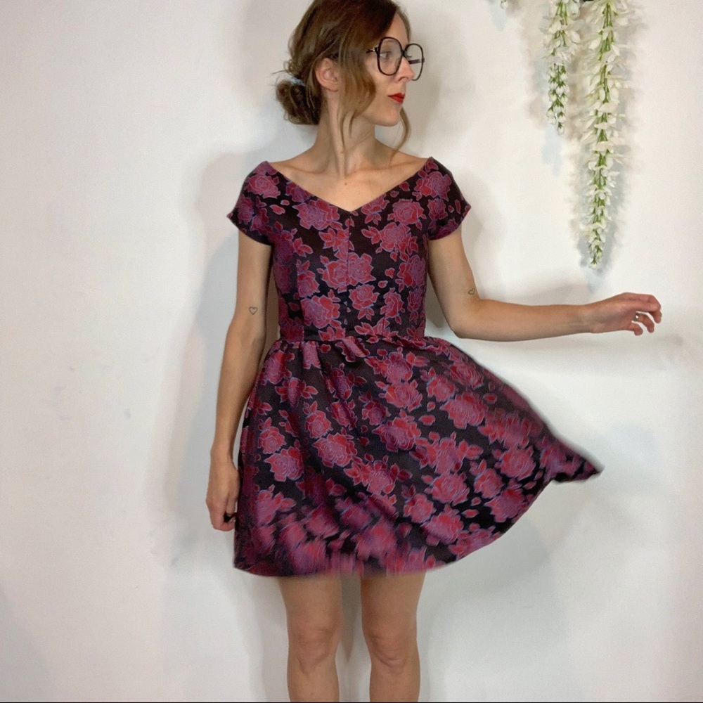TRUE DECADENCE brocade fit & flare dress Regencycore 1854 - Picture 10 of 10